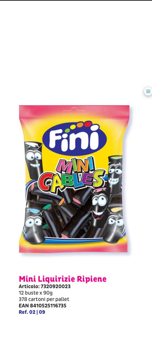 FINI MINI CARAMELLE ALLA LIQUIRIZIA RIPIENE GRAMMI 90 X 12 PEZZISCA 30/11/2026