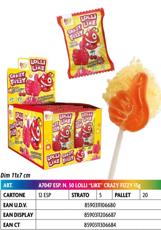 LECCA LECCA LOLLI "LIKE" CRAZY FIZZY 15 GRAMMI X 50 PEZZI 06/26