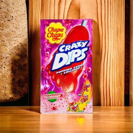 CHUPA CHUPS CRAZY DIPS GUSTO FRAGOLA PEZZI 24