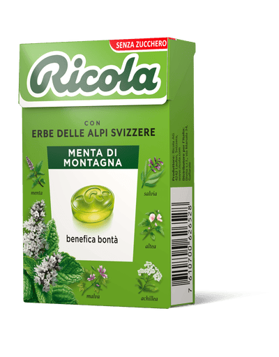 RICOLA ASTUCCIO MENTA DI MONTAGNA SENZA GLUTINE 20 PEZZI 12/27