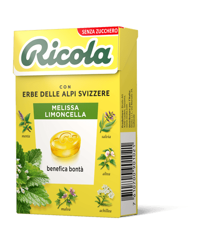 RICOLA ASTUCCIO SENZA ZUCCHERO E SENZA GLUTINE 20 PEZZI MELISSA E LIMONCELLA 12/27