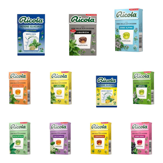 RICOLA ASSORTITE 20 PEZZI VARI GUSTI SENZA GLUTINE SENZA ZUCCHERO