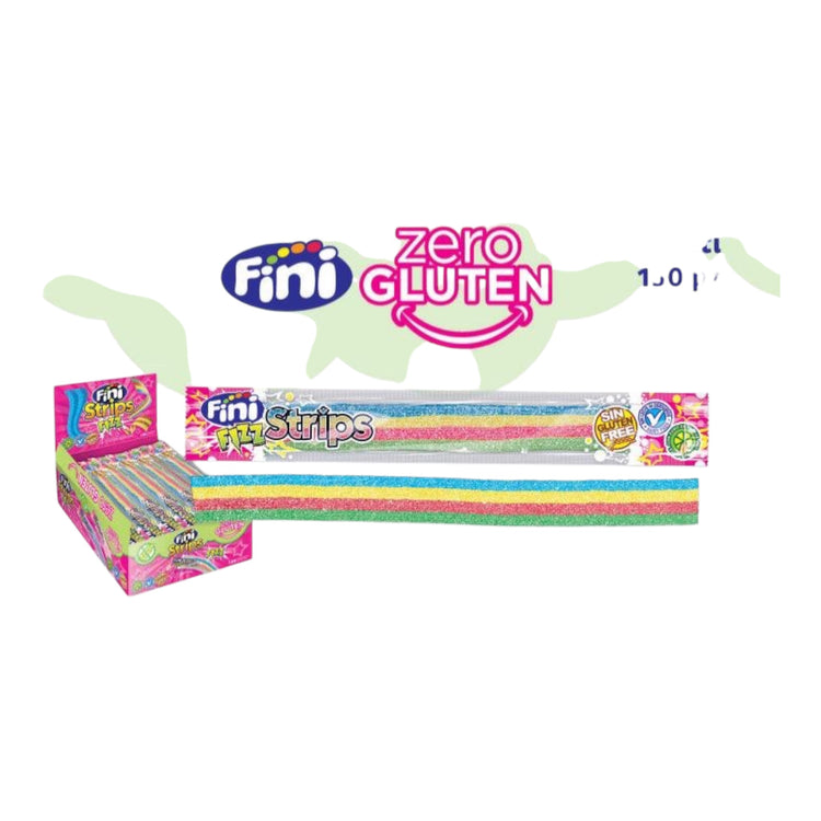 FINI STRIPS CARAMELLE FRIZZANTI FRUTTA X 150 PEZZI SENZA GLUTINE SCAD.05/26