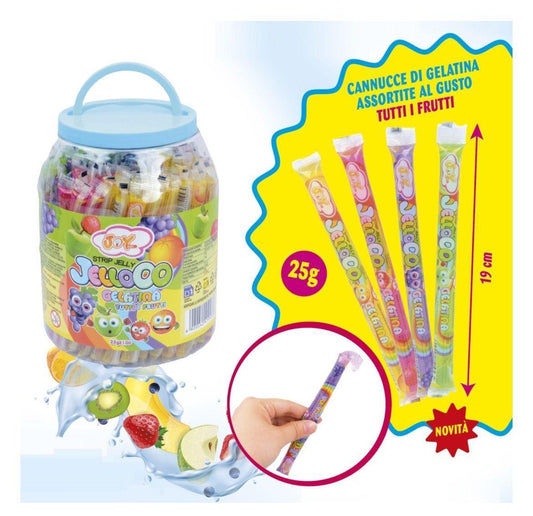 JELLOOO STRIP JAR 25 GRAMMI X 100 PEZZI CARAMELLE LIQUIDE