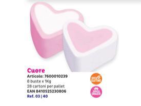 CARAMELLE MARSHMALLOW CUORE FINI KG 1 SENZA GLUTINE SCAD.30/03/2026