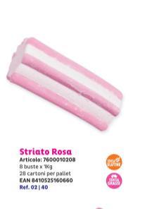 CARAMELLE MARSMALLOW STRIATO ROSA FINI KG1 SENZA GLUTINE SCAD.30/03/2026