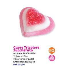 CARAMELLE GOMMOSE CUORE TRICOLORE KG 1 FINI SENZA GLUTINE SCAD.20/09/2026