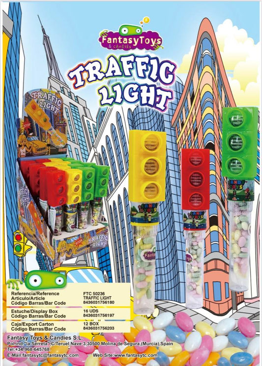 SEMAFORO LUMINOSO CON CARAMELLE FANTASY TOYS X 16 PEZZI