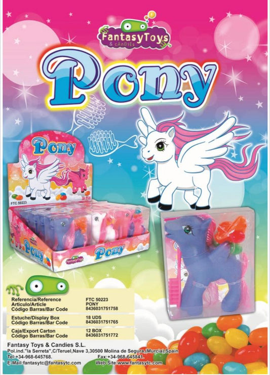 MINI PONY CON CARAMELLE FANTASY TOYS X 18 PEZZI