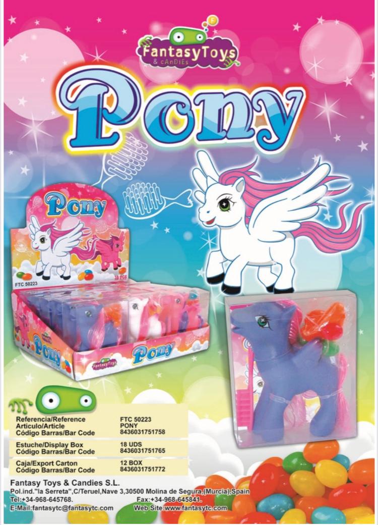MINI PONY CON CARAMELLE FANTASY TOYS X 18 PEZZI