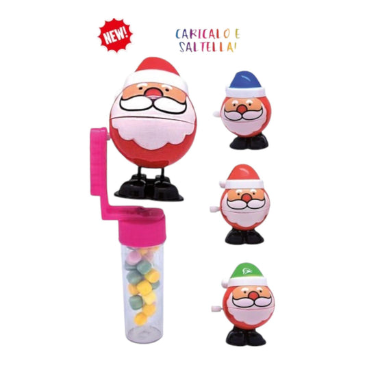 BABBO NATALE SALTELLANTE CON CARAMELLINE GRAMMI 5 X 12 PEZZI