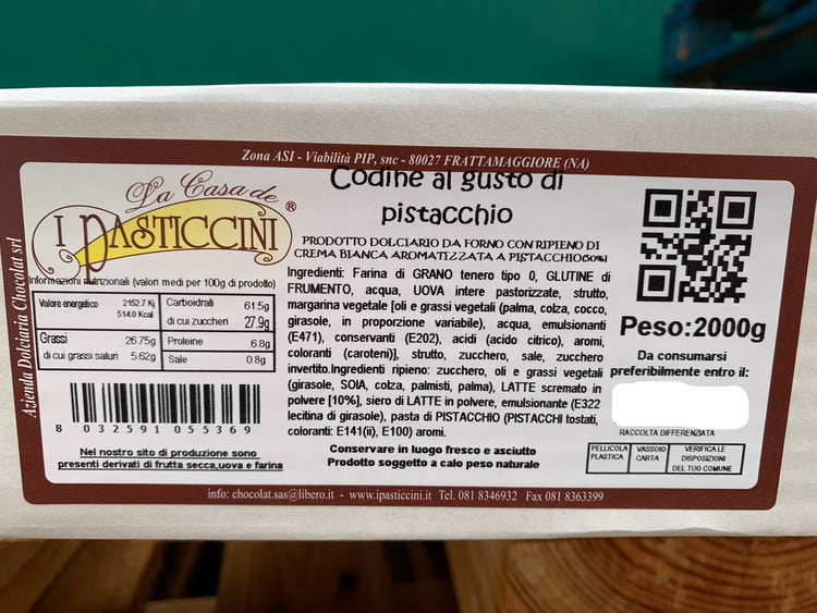 CODINE PISTACCHIO KG 2 PASTICCINI SCADENZA 14/10/25