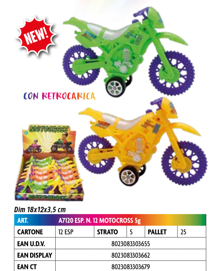 MOTOCROSS GRAMMI 5 X 12 PEZZI DIMENSIONI 18X12X3.5 CM CON CARAMELLE