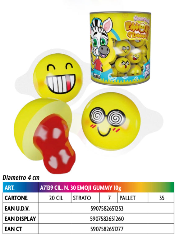 EMOJI GUMMY RIPIENI 10 GRAMMI X 30 PEZZI