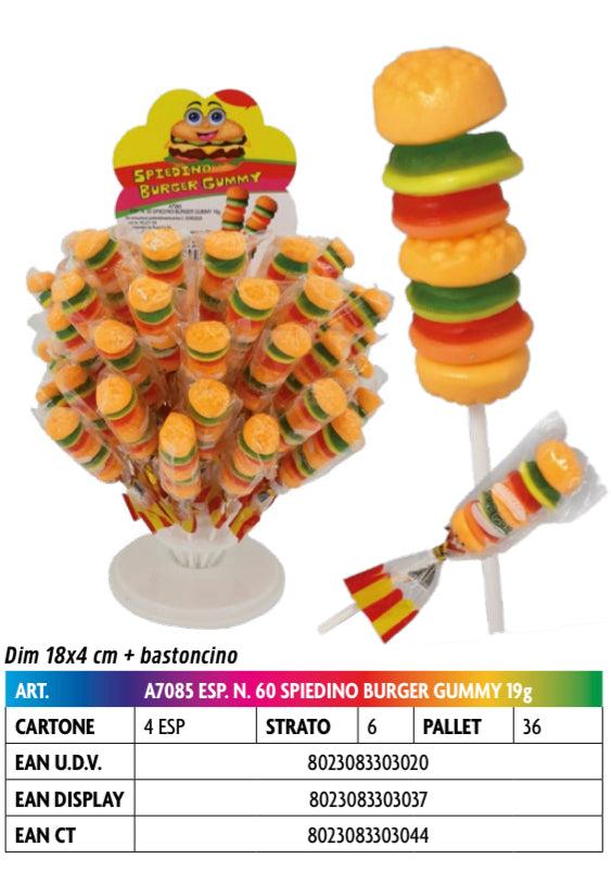 LECCA LECCA  SPIEDINO BURGER GUMMY 19 GRAMMI X 60 PEZZI