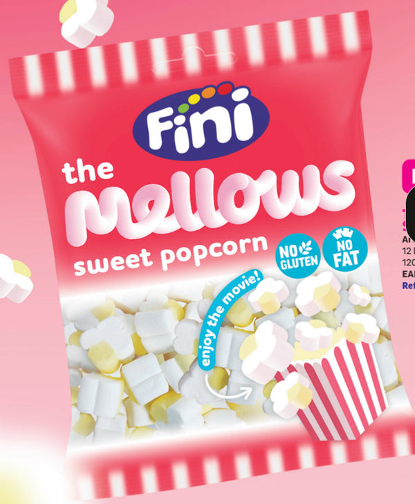 FINI MELLOWS GUSTO POPCORN GRAMMI 80 X 12 PEZZI SENZA GLUTINE SCADENZA 30/09/2025