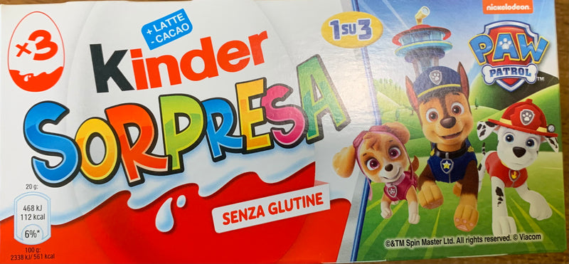 KINDER SORPRESA T3 PAW PATROLL SCAD.17/05/2025