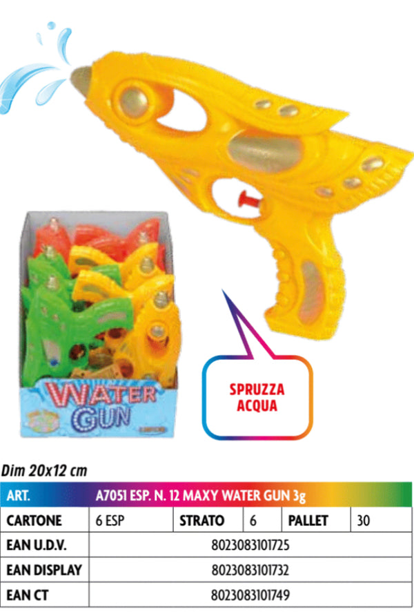 PISTOLA ACQUA MAXI CON CARAMELLE GRAMMI X12 PEZZI