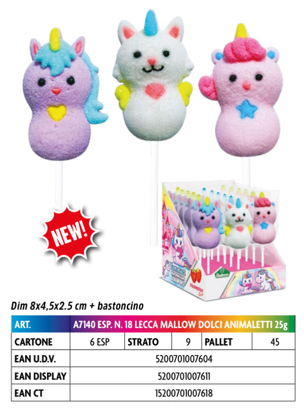 LECCA LECCA MALLOW DOLCI ANIMALETTI GRAMMI 25 X18 PEZZI GIRL