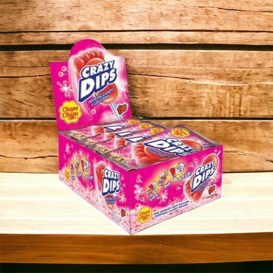 CHUPA CHUPS CRAZY DIPS GUSTO FRAGOLA PEZZI 24