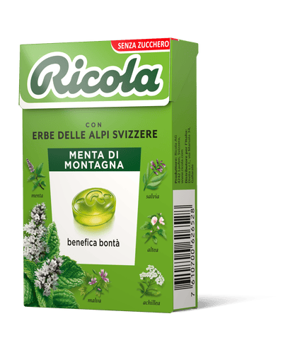 RICOLA ASTUCCIO MENTA DI MONTAGNA SENZA GLUTINE 20 PEZZI 12/25