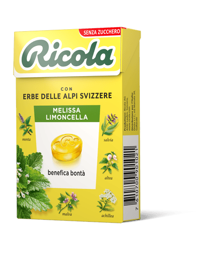 RICOLA MELISSA E LIMONCELLA IN ASTUCCIO  SENZA GLUTINE 3  PEZZI 12/25