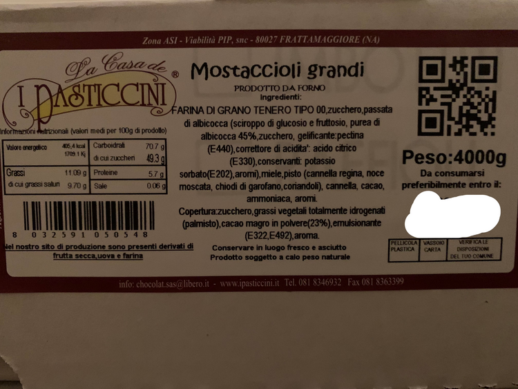 MOSTACCIOLI MORBIDI GRANDI  PASTICCINI KG 4  SCADENZA 06/02/2026