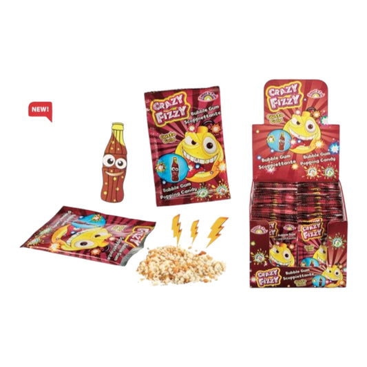 CRAZY FIZZY GUSTO COLA GOMME DA MASTICARE SCOPPIETTANTI X 50 PEZZI