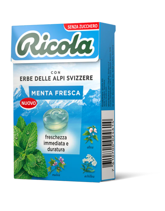 RICOLA MENTA FRESCA GRAMMI 50 X20 PEZZI SENZA ZUCCHERO SCAD 12/26