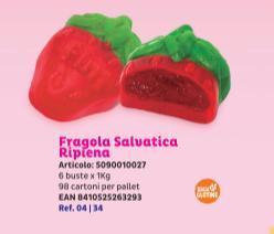 CARAMELLE GOMMOSE RIPIENE FRAGOLA KG 1 FINI SENZA GLUTINE SC.30/07/2026