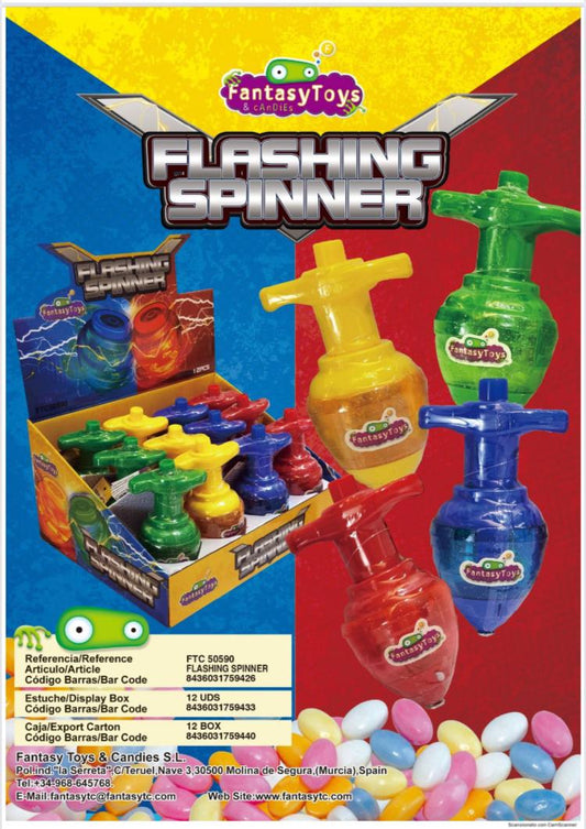 FLASH SPINNER CON CARAMELLE FANTASY TOYS X12 PEZZI