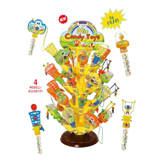 ESPOSITORE MIX TOYS ARCOBALENO CARAMELLE GR 8 X 36 PEZZI