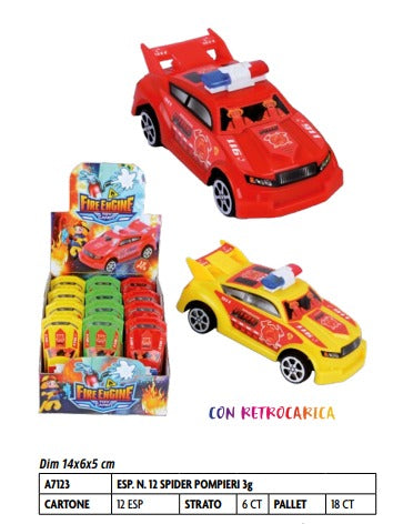 SPIDER POMPIERI CON CARAMELLINE GRAMMI X12 PEZZI