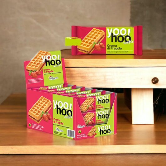 WAFFLE YOO HOO FRAGOLA GRAMMI 50 X12 PEZZI