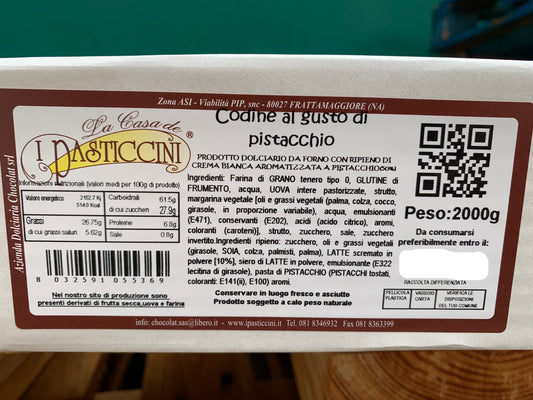 CODINE PISTACCHIO KG 2 PASTICCINI SCADENZA 14/10/25