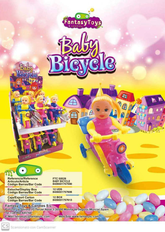 BAMBOLINA IN BICICLETTA FANTASY TOYS 12 PEZZI DIM 13 CM SENZA GLUTINE SCAD 01/26