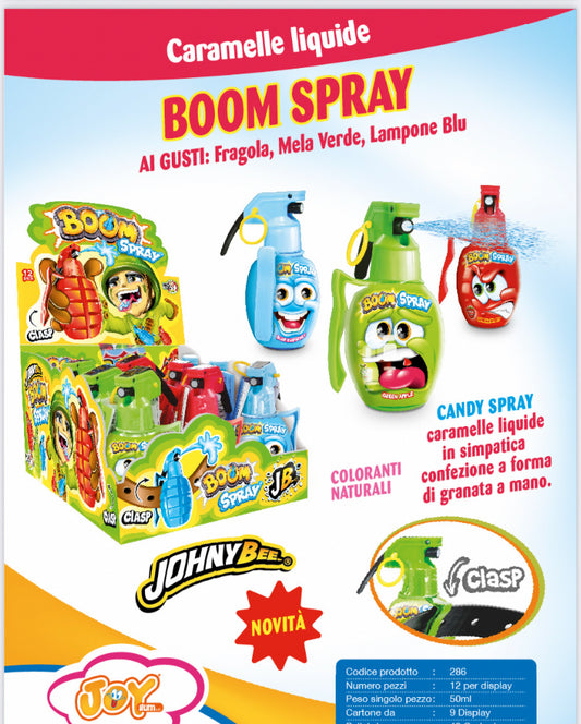 BOOM SPRAY CANDY 50 ML X12 PEZZI JOY GUM SCAD 12/25